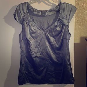 Ann Taylor Gray Silk Top